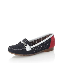 Rieker Women'S Ballerinas Ocean Blue-Fire Red