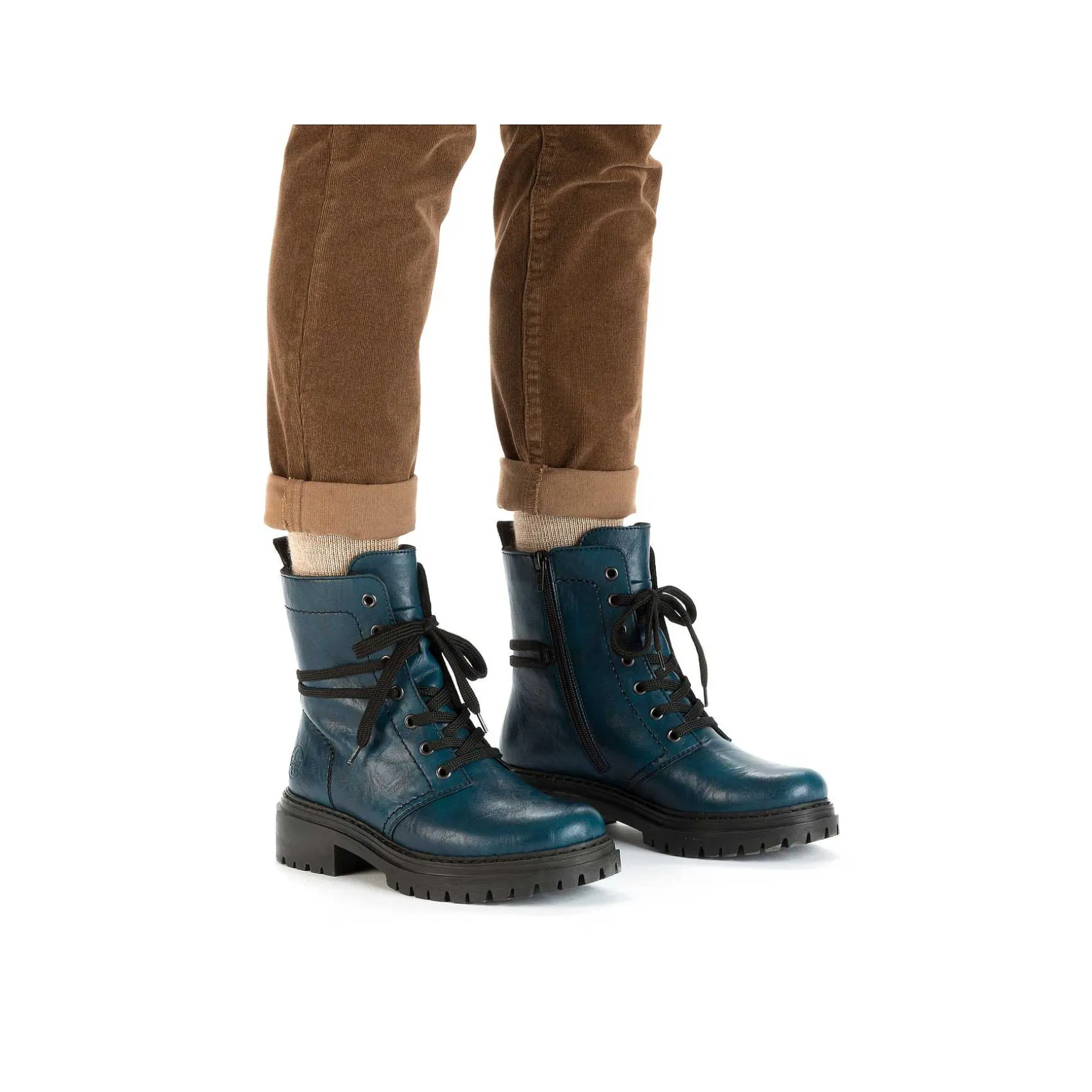 Rieker Women'S Biker Boots Cyan Blue