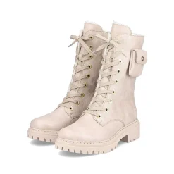 Rieker Women'S Biker Boots Cream Beige