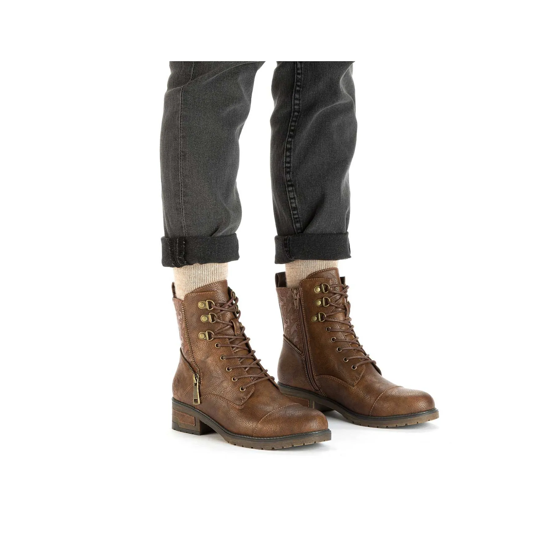 Rieker Women'S Biker Boots Chocolate Brown