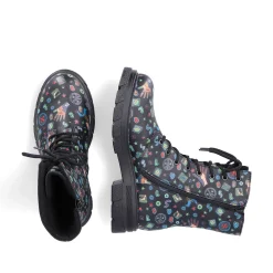 Rieker Women'S Biker Boots Multi-Black
