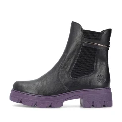 Rieker Women'S Biker Boots Night Black-Purple