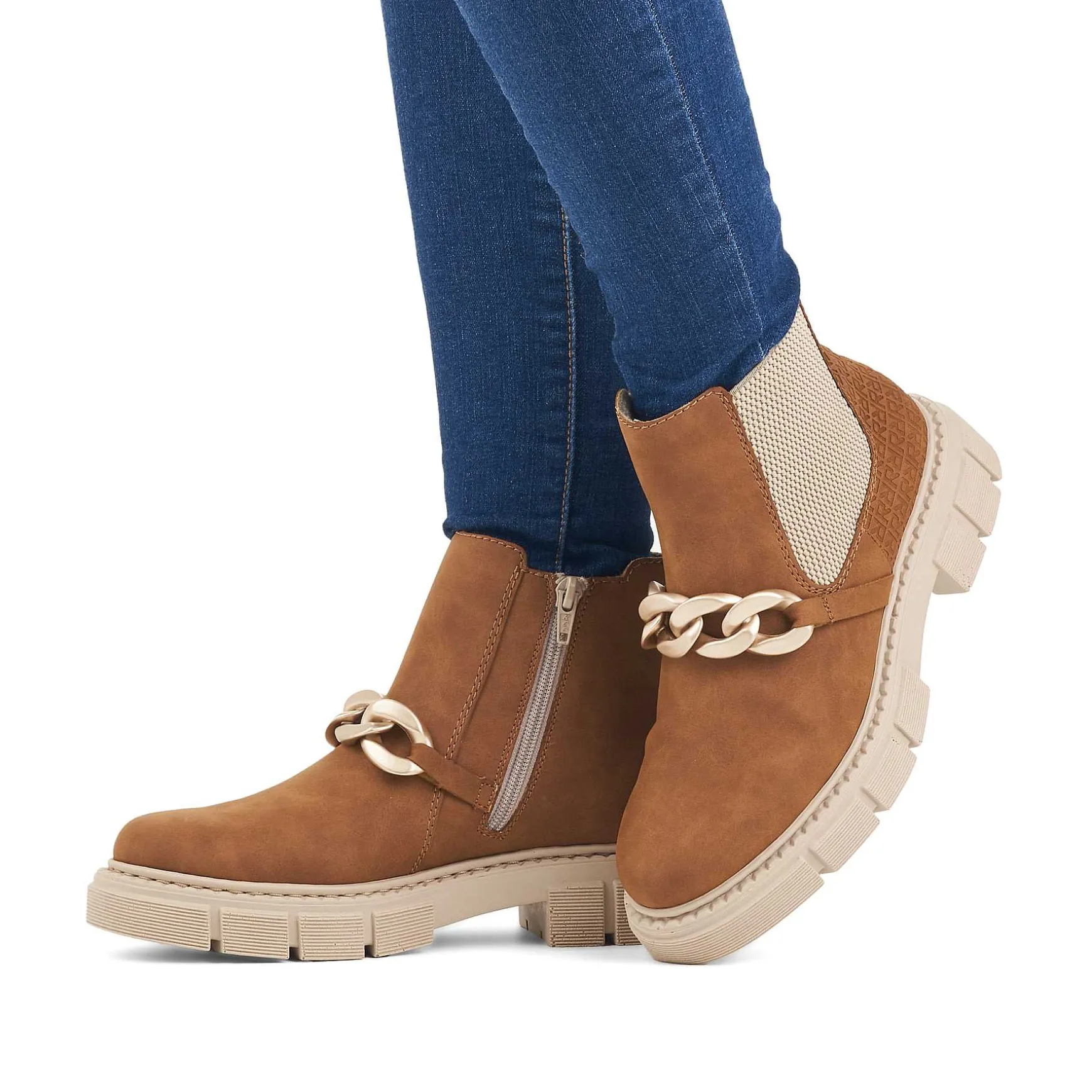 Rieker Women'S Chelsea Boots Camel Brown