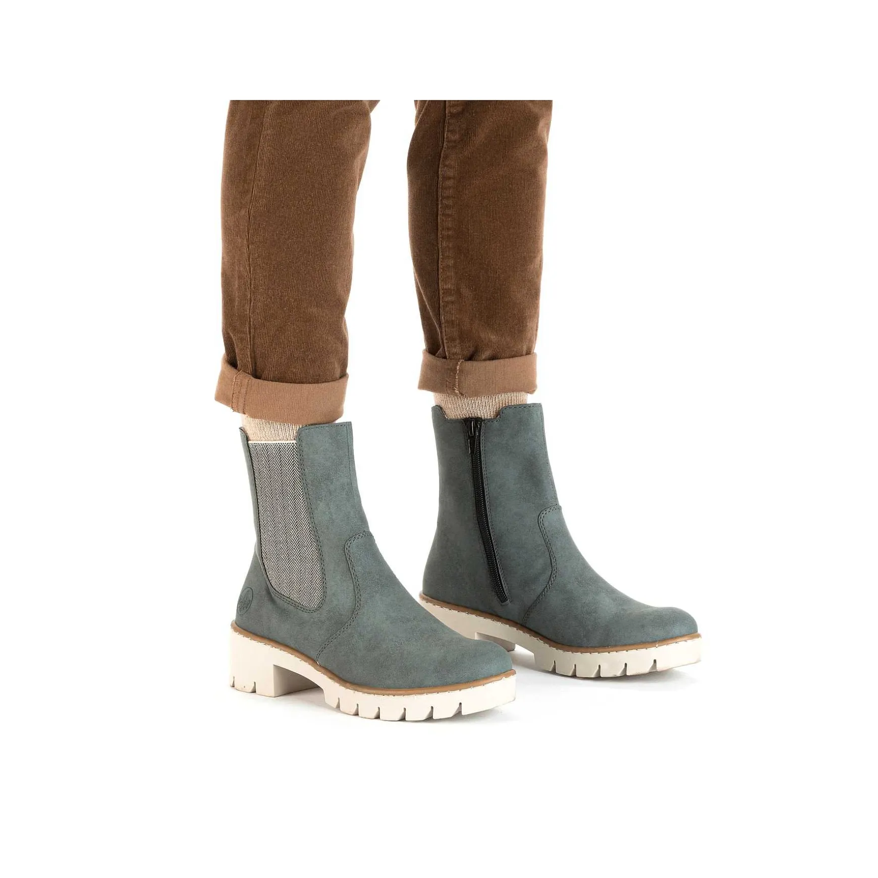 Rieker Women'S Chelsea Boots Gray Blue