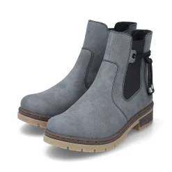 Rieker Women'S Chelsea Boots Grey-Blue-Black
