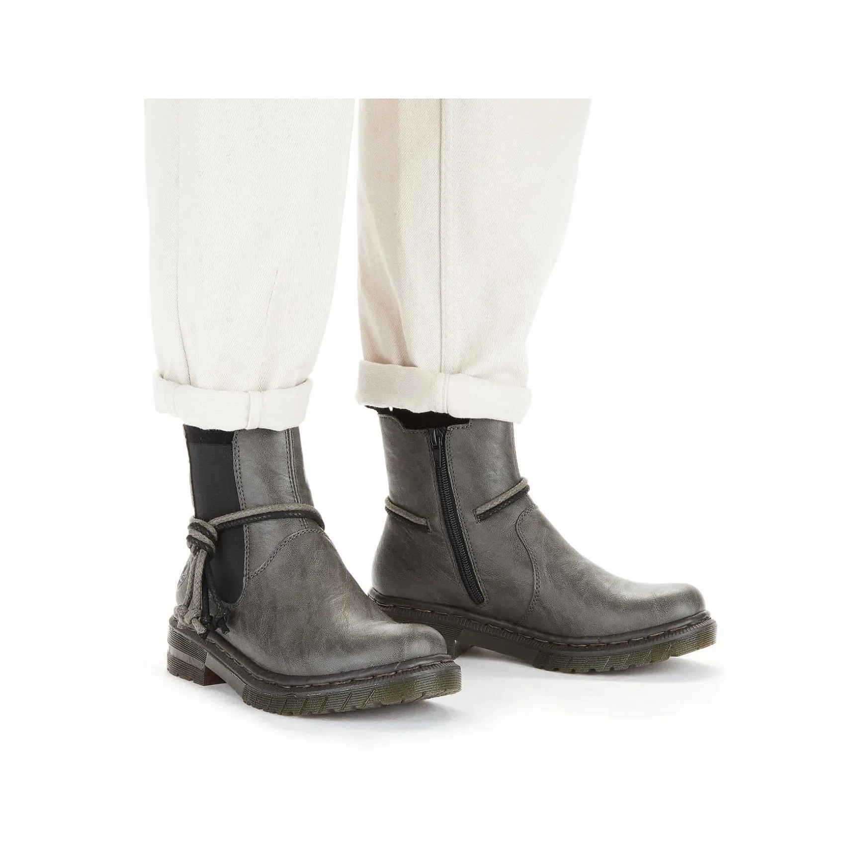 Rieker Women'S Chelsea Boots Silver Gray