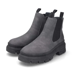 Rieker Women'S Chelsea Boots Granite Gray-Black