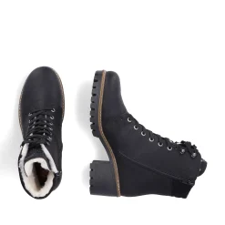 Rieker Women'S Corded Boots Deep Black