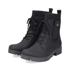 Rieker Women'S Corded Boots Deep Black