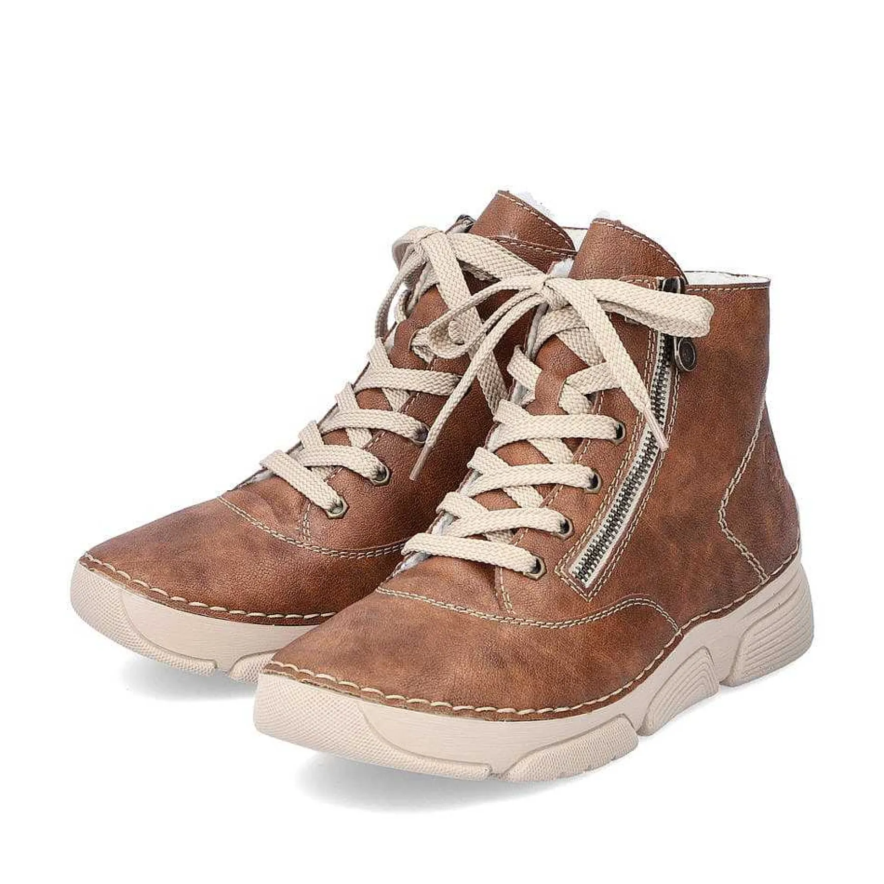 Rieker Women'S Corded Boots Chestnut Brown