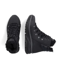 Rieker Women'S Corded Boots Asphalt Black