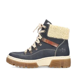 Rieker Women'S Corded Boots Sea Blue