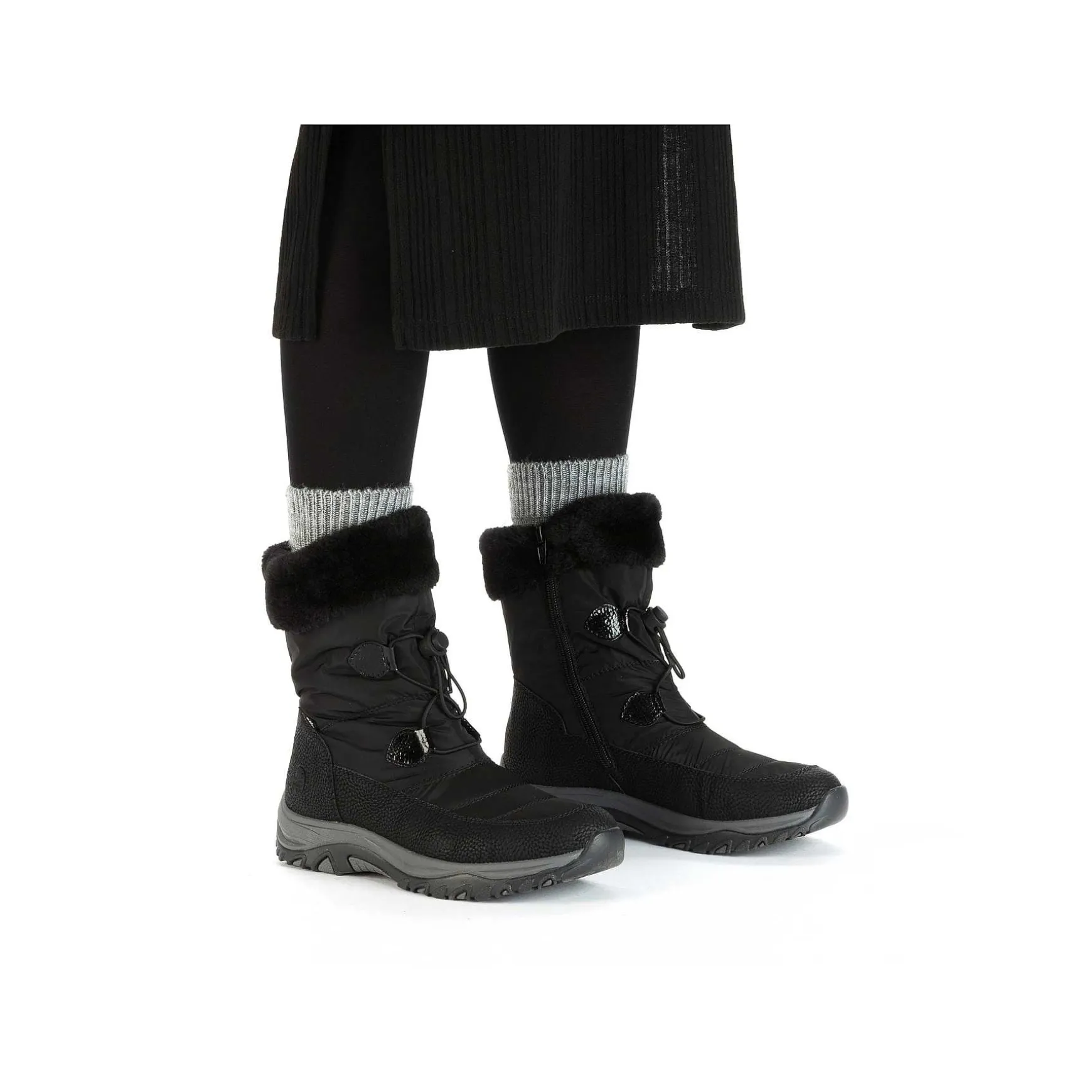 Rieker Women'S Corded Boots Night Black