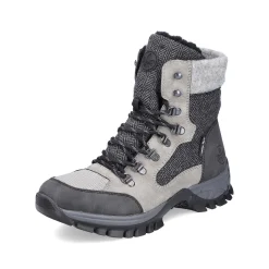 Rieker Women'S Corded Boots Silver Gray