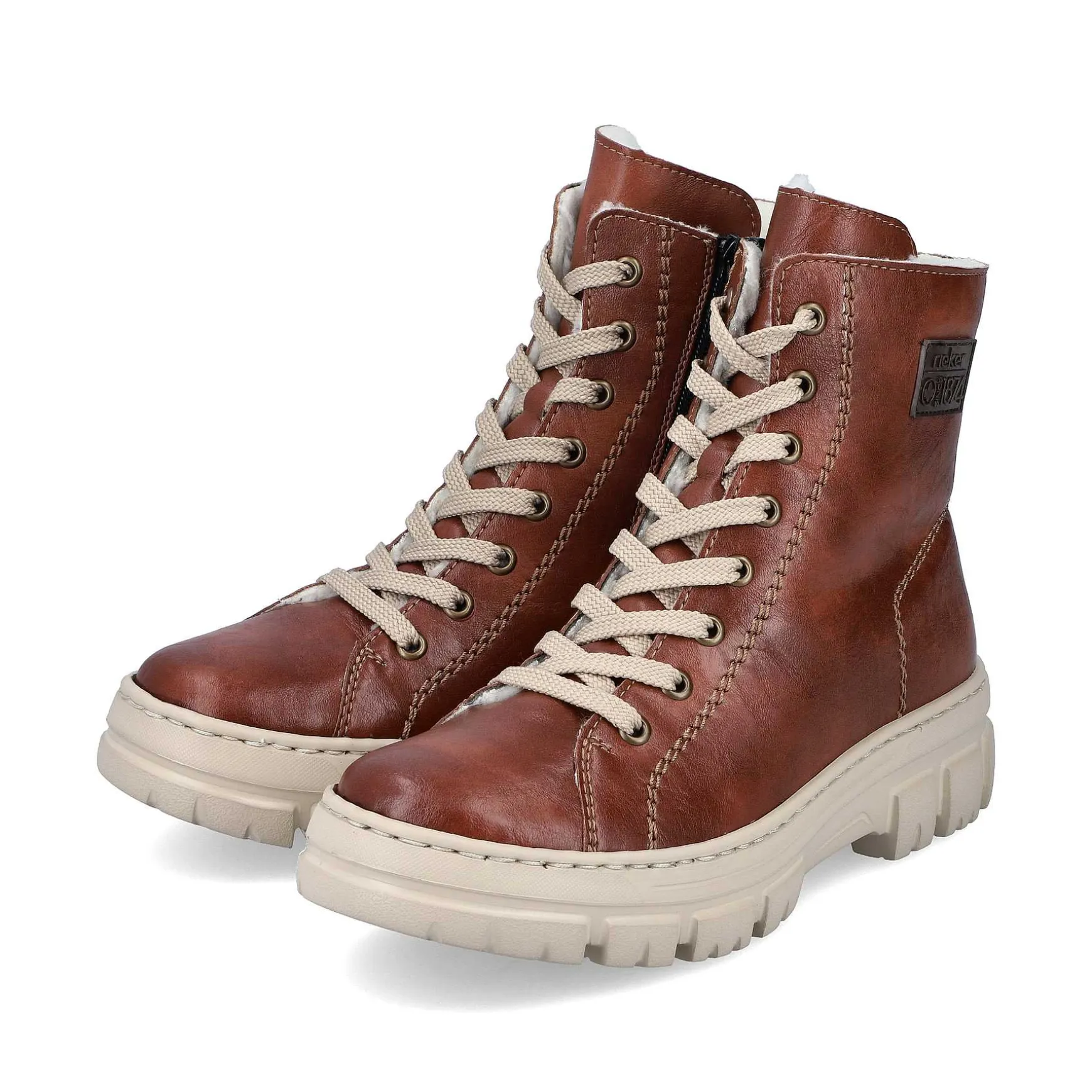 Rieker Women'S Corded Boots Chestnut Brown
