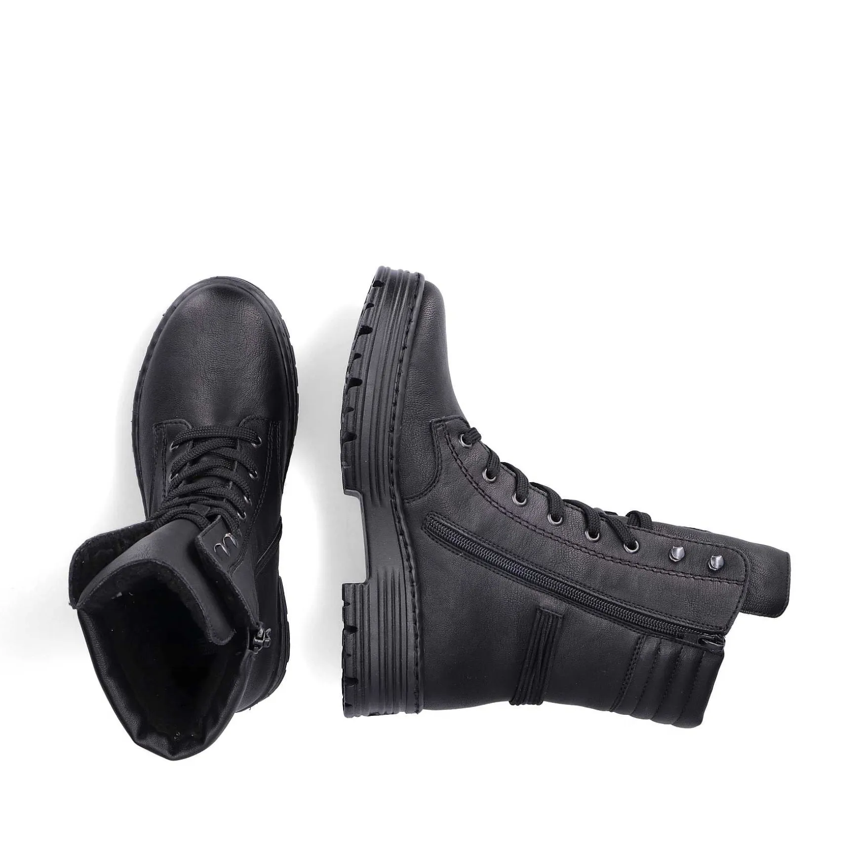 Rieker Women'S Corded Boots Deep Black