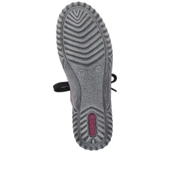 Rieker Women'S Corded Boots Aubergine-Black