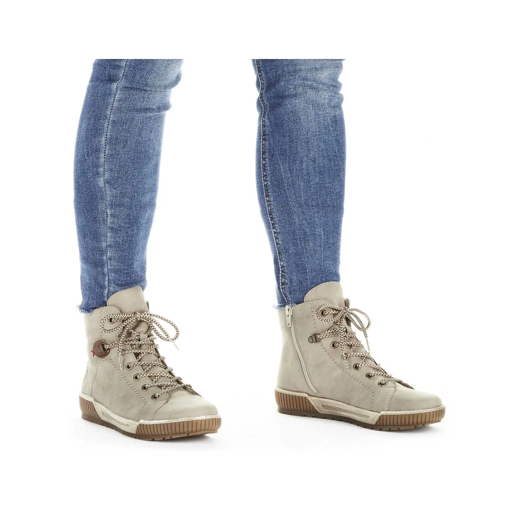 Rieker Women'S Corded Boots Cream Beige