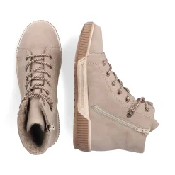Rieker Women'S Corded Boots Cream Beige