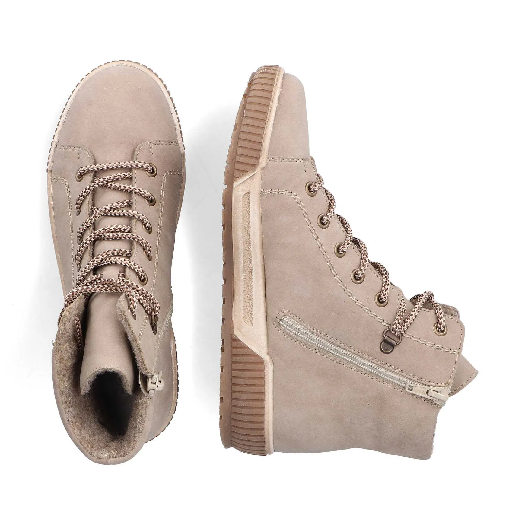 Rieker Women'S Corded Boots Cream Beige