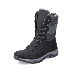 Rieker Women'S Corded Boots Deep Black