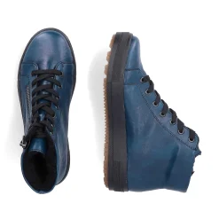 Rieker Women'S Corded Boots Petrol-Black