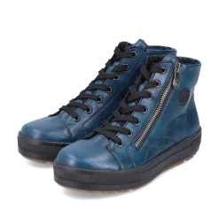 Rieker Women'S Corded Boots Petrol-Black