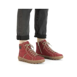 Rieker Women'S Corded Boots Strawberry Red