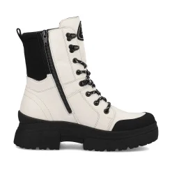 Rieker Women'S Corded Boots Snow-White Deep-Black