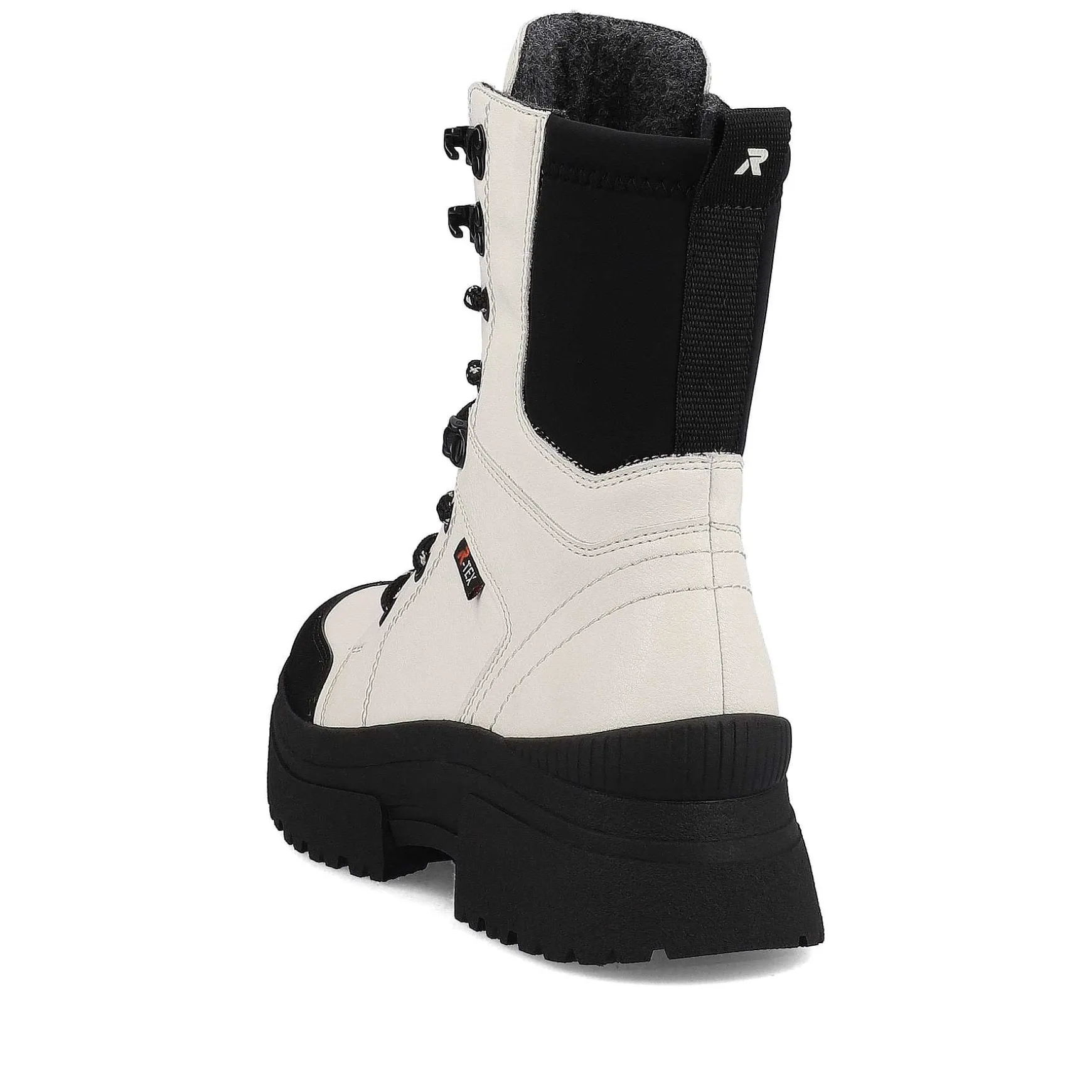 Rieker Women'S Corded Boots Snow-White Deep-Black