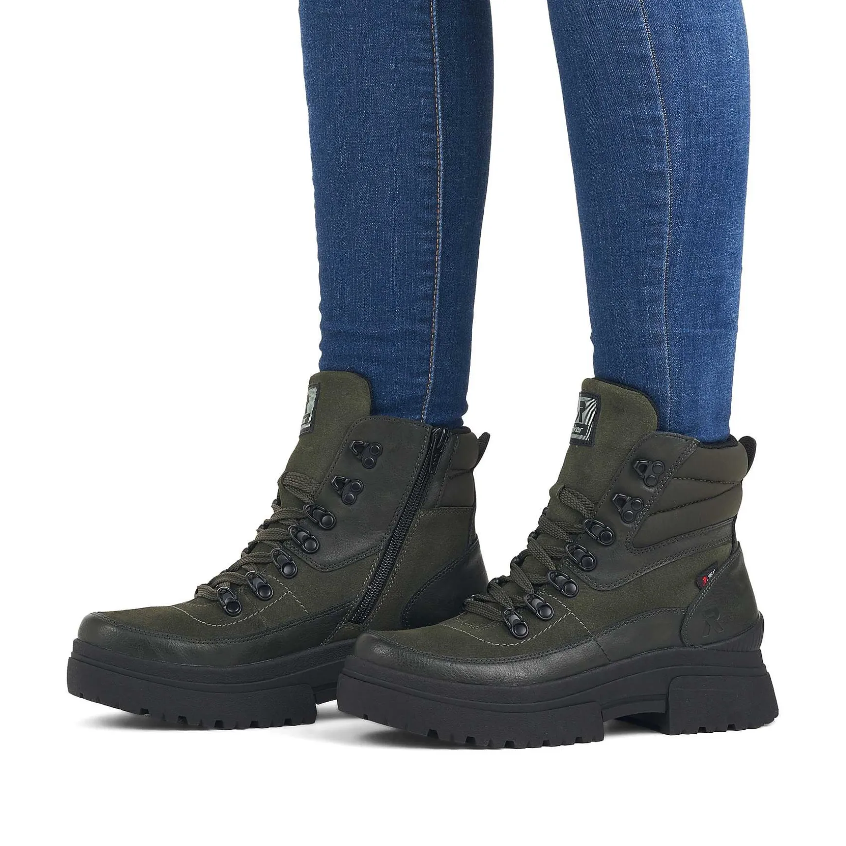 Rieker Women'S Corded Boots Army Green Black