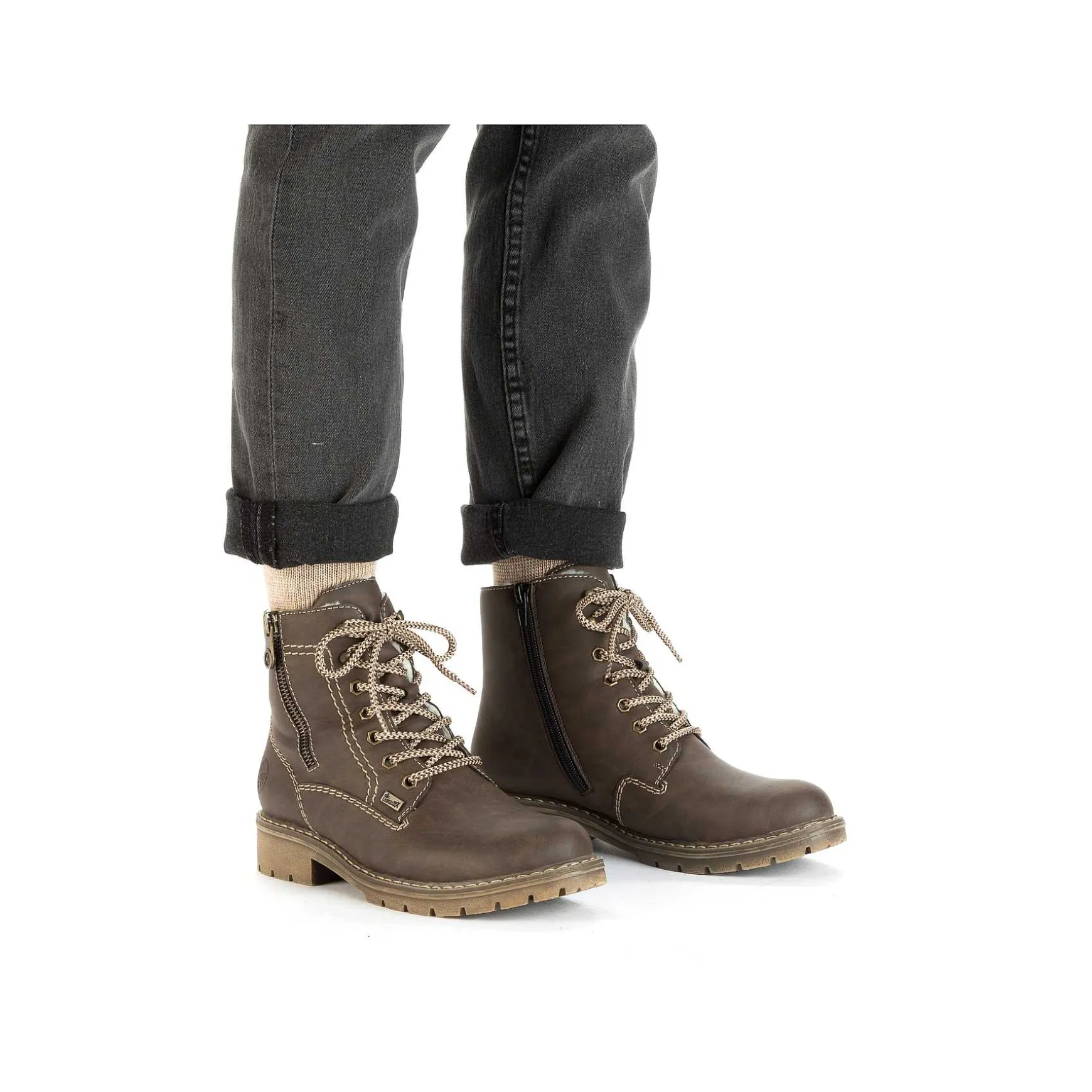 Rieker Women'S Corded Boots Chocolate Brown