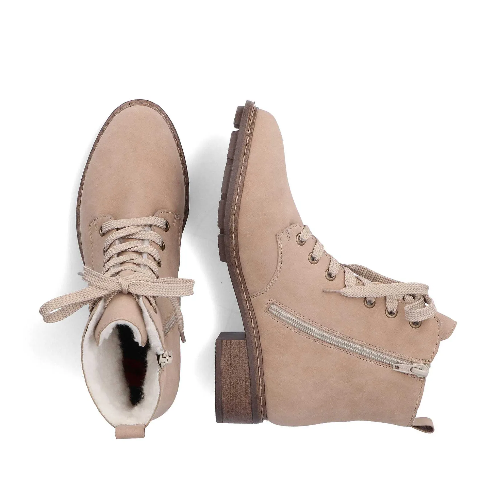 Rieker Women'S Corded Boots Sand Beige