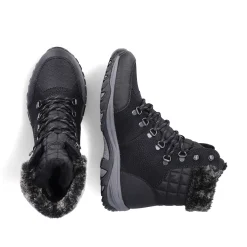 Rieker Women'S Corded Boots Deep Black