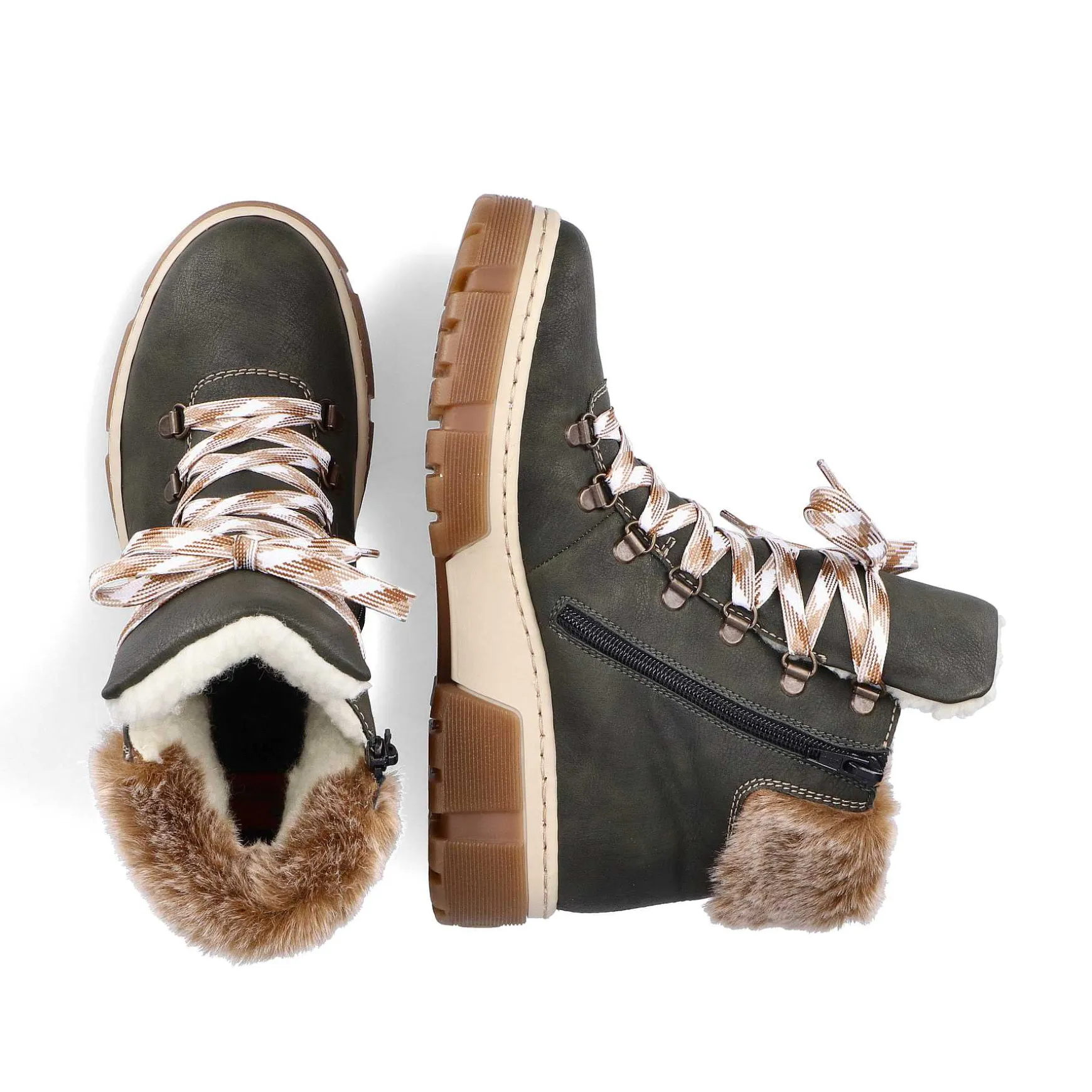 Rieker Women'S Corded Boots Olive Green