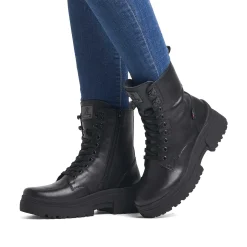 Rieker Women'S Corded Boots Deep Black