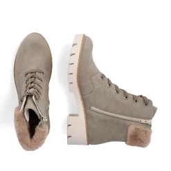 Rieker Women'S Corded Boots Khaki-Brown