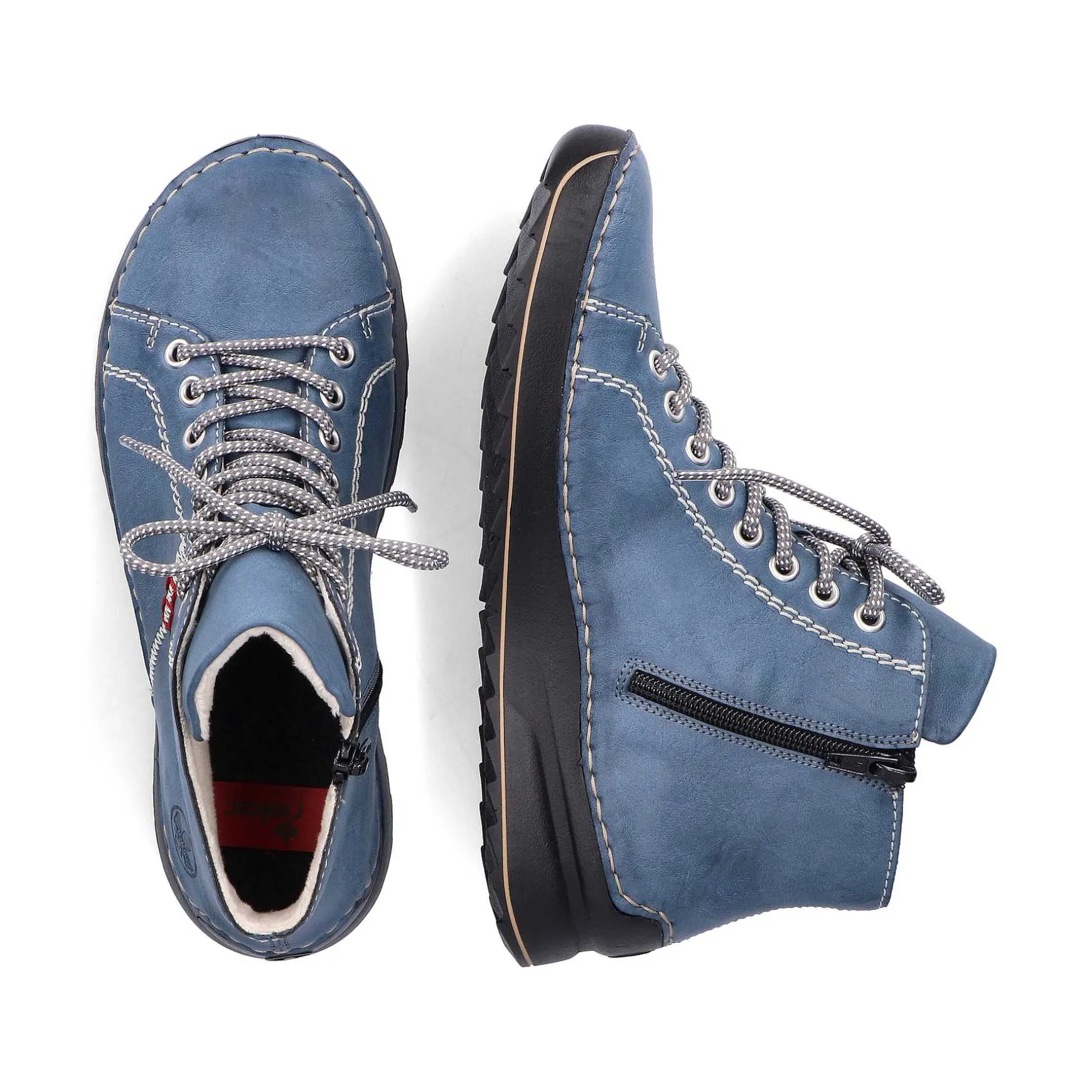 Rieker Women'S Corded Boots Blue Gray