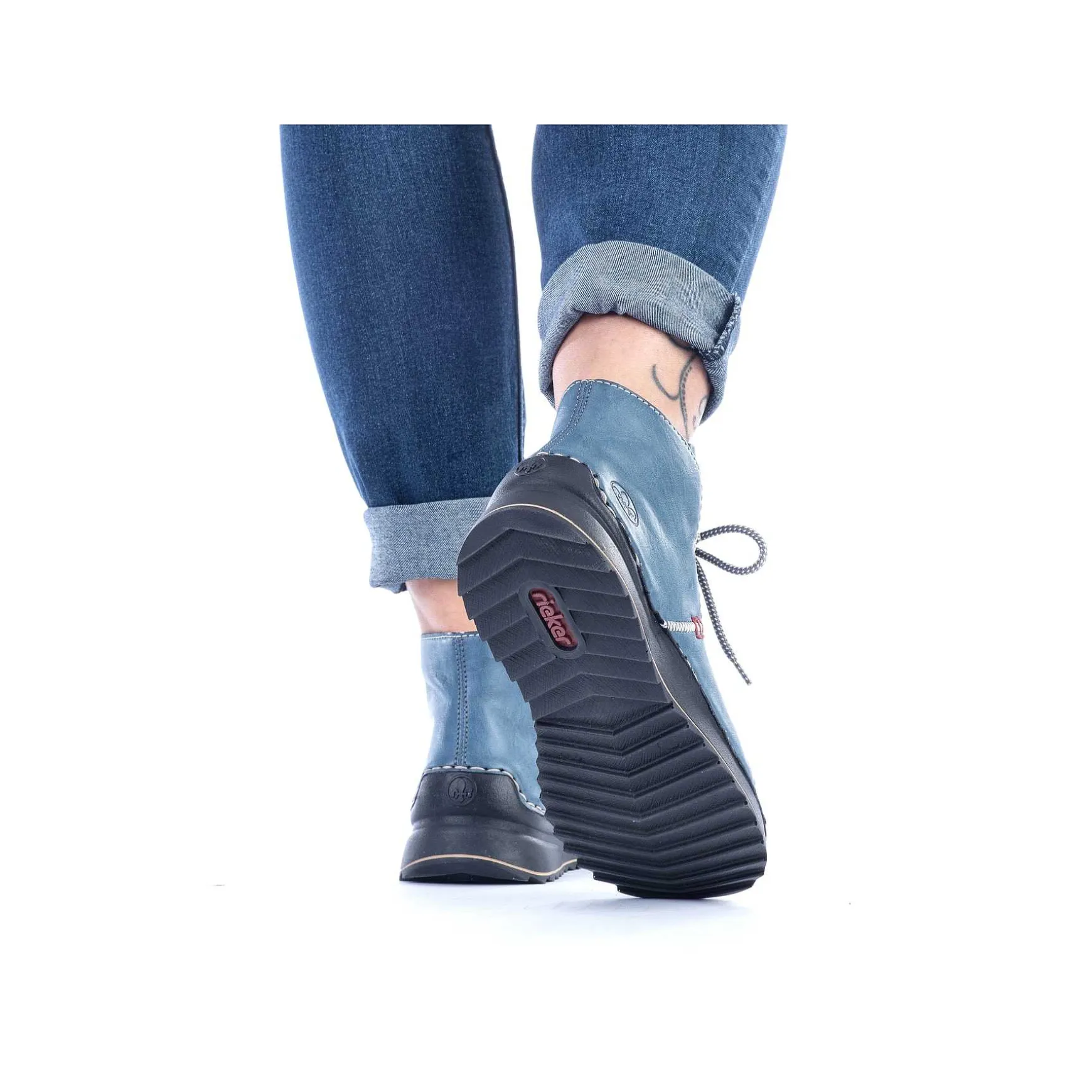 Rieker Women'S Corded Boots Blue Gray