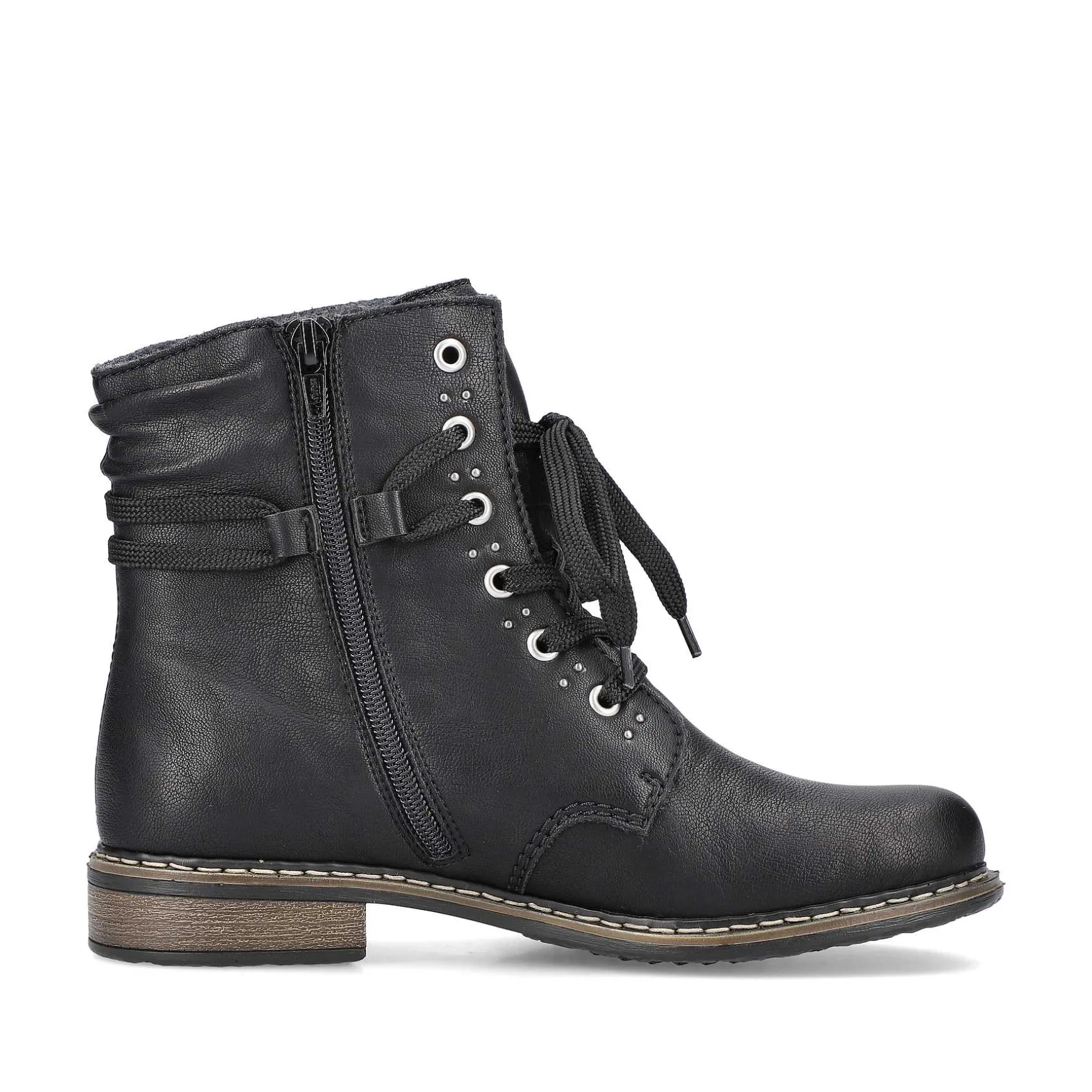 Rieker Women'S Corded Boots Asphalt Black