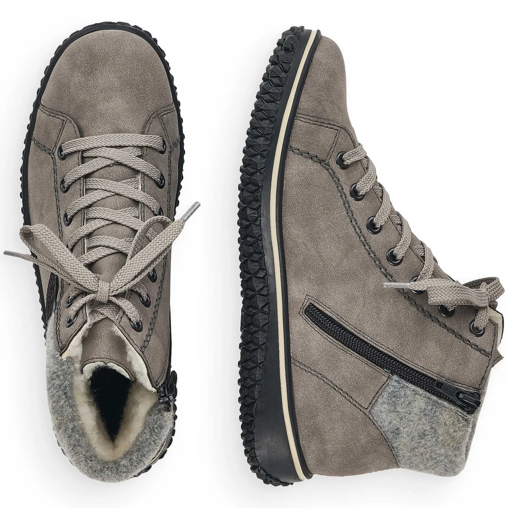 Rieker Women'S Corded Boots Platinum Gray