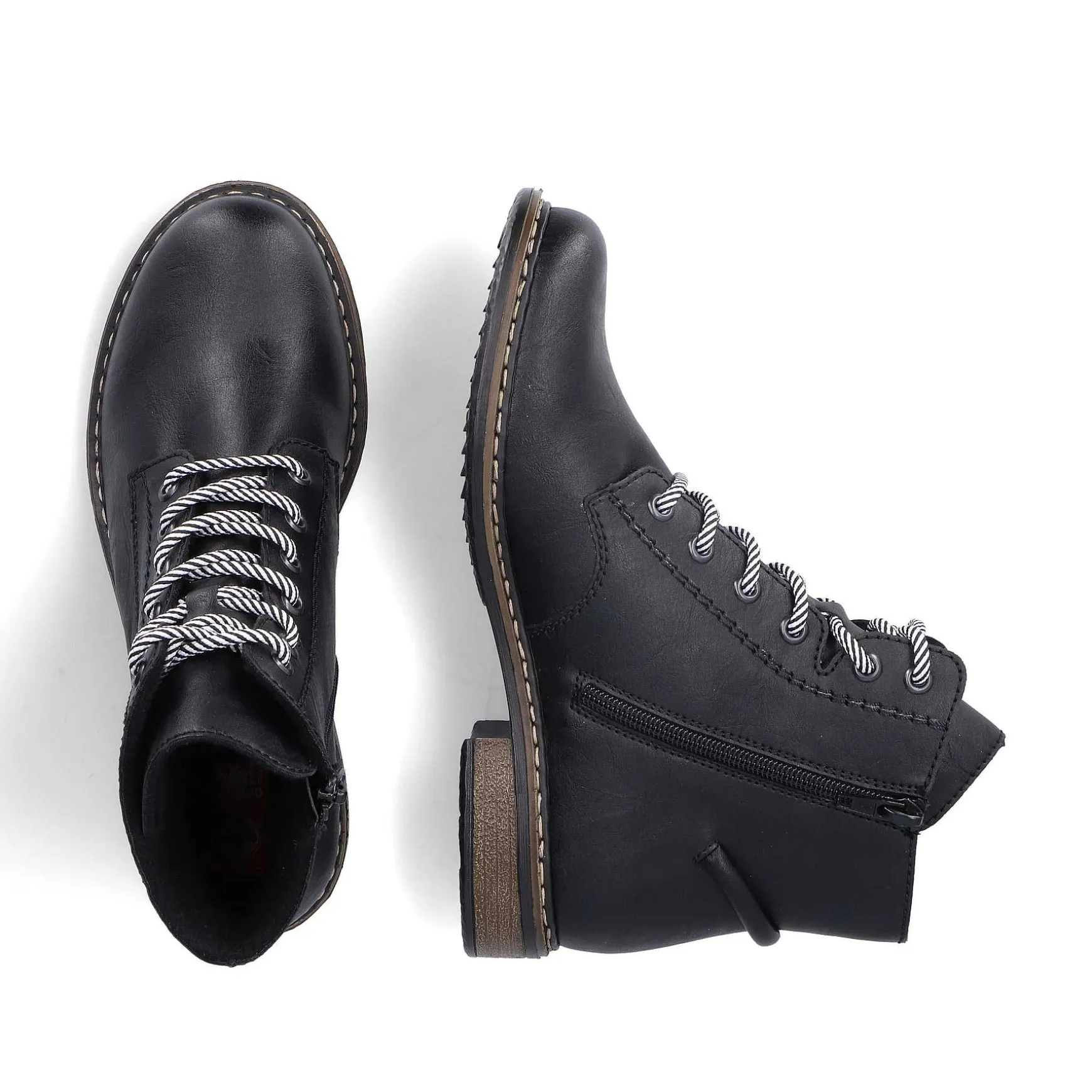 Rieker Women'S Corded Boots Asphalt Black