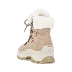 Rieker Women'S Corded Boots Cream Beige