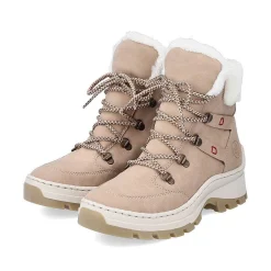 Rieker Women'S Corded Boots Cream Beige