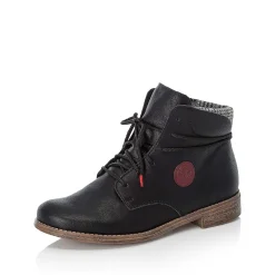 Rieker Women'S Corded Boots Deep Black