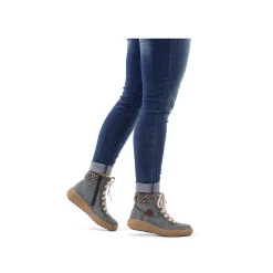 Rieker Women'S Corded Boots Blue Gray