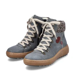 Rieker Women'S Corded Boots Blue Gray