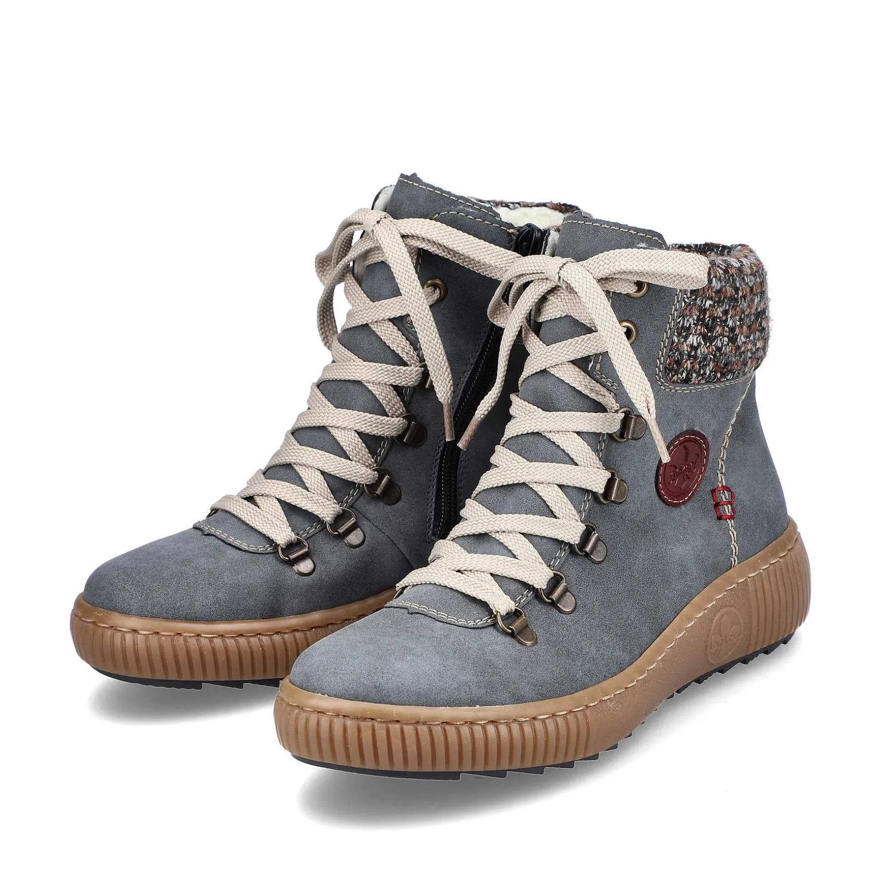 Rieker Women'S Corded Boots Blue Gray