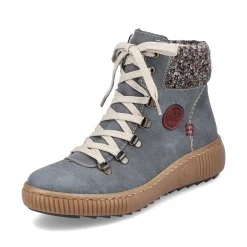 Rieker Women'S Corded Boots Blue Gray