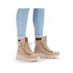 Rieker Women'S Corded Boots Sand Beige